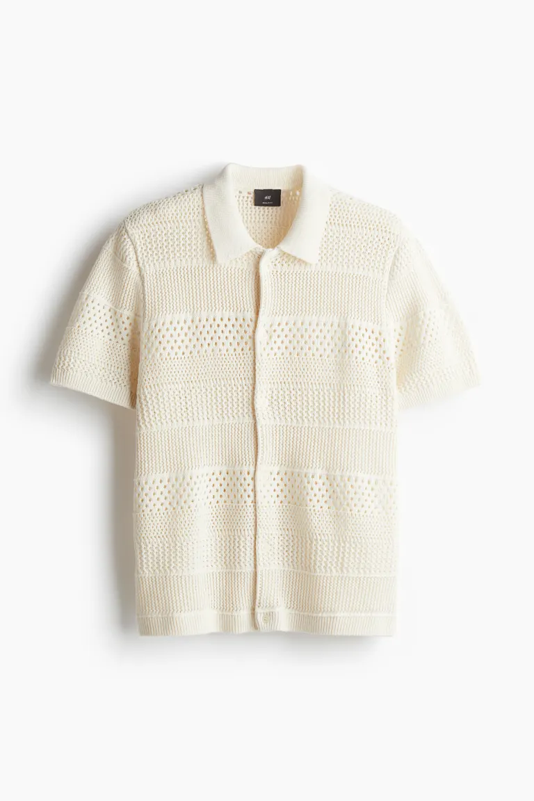 Regular Fit Hole-knit shirt